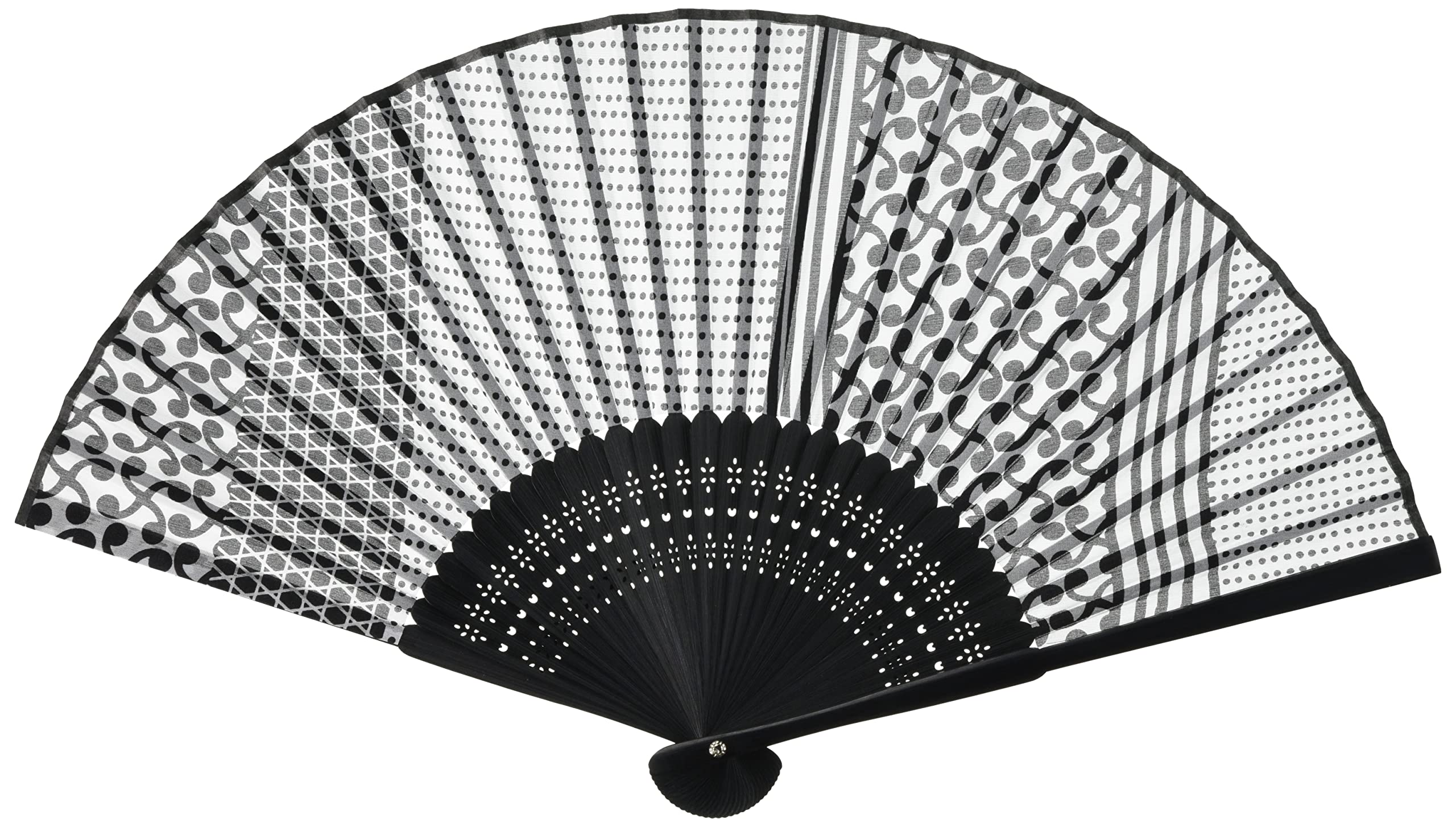 

Ceramic indigo fan in presentation small pattern 21cm box, stripes,