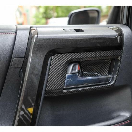 Carbon Fiber Door Handle Bowl Frame Trim Decor Cover Bezels for 4Runner 2010+