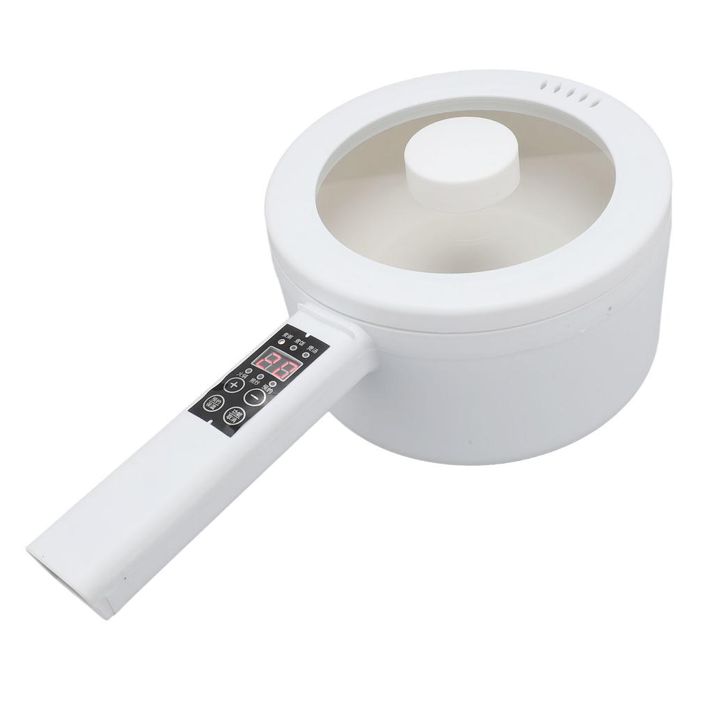 Elektrischer Kochtopf mit Dampftopf, 600 W, 1,8 l, langer Griff, tragbarer Multifunktions-Nudelkocher