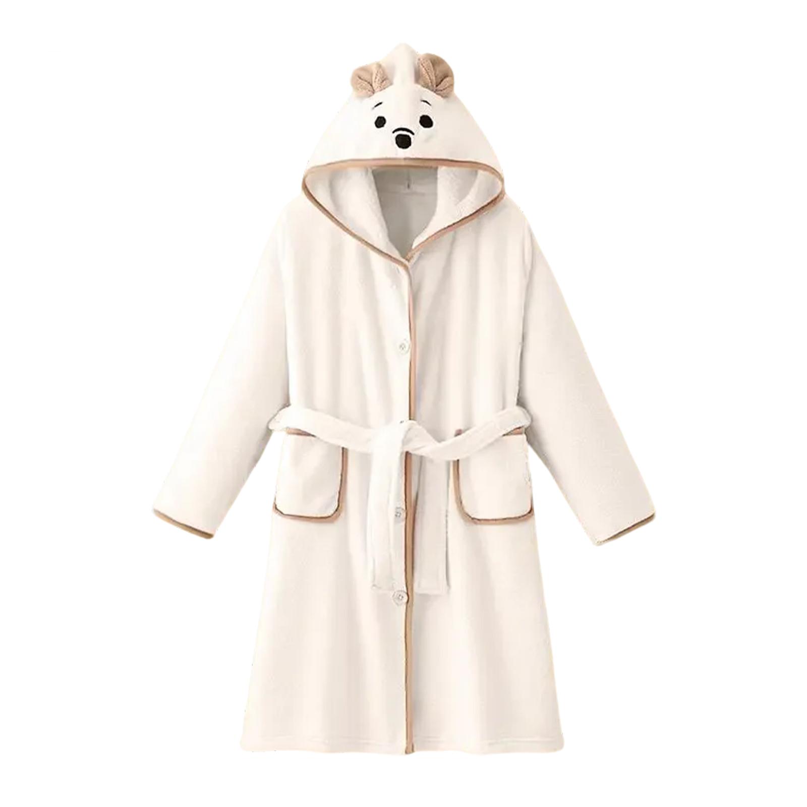 Personalized Customized Coral Fleece Absorbent Children s Fun Hooded Home Clothes L бежевый