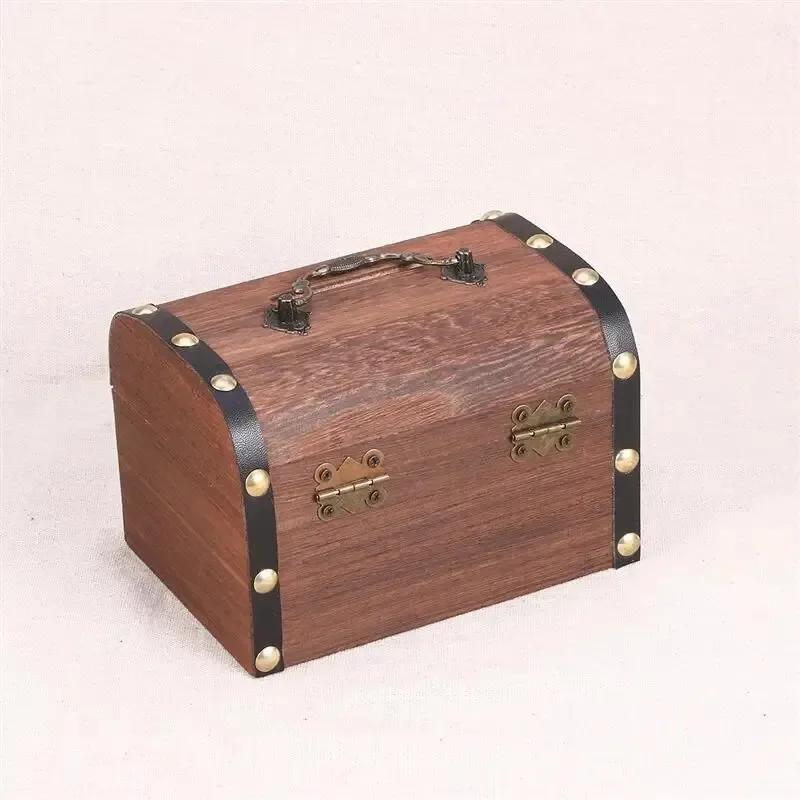 Cofanetto del Tesoro con Serratura Scatola Portaoggetti del Tesoro Vintage Salvadanaio Organizzatore Scatola di Risparmio Custodia con Serratura per Casa Decorazione Retrò
