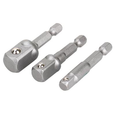 3pcs Drill Socket Adaptor Hex Drive To 1 4  3 8  1 2  Drive Impact Driver