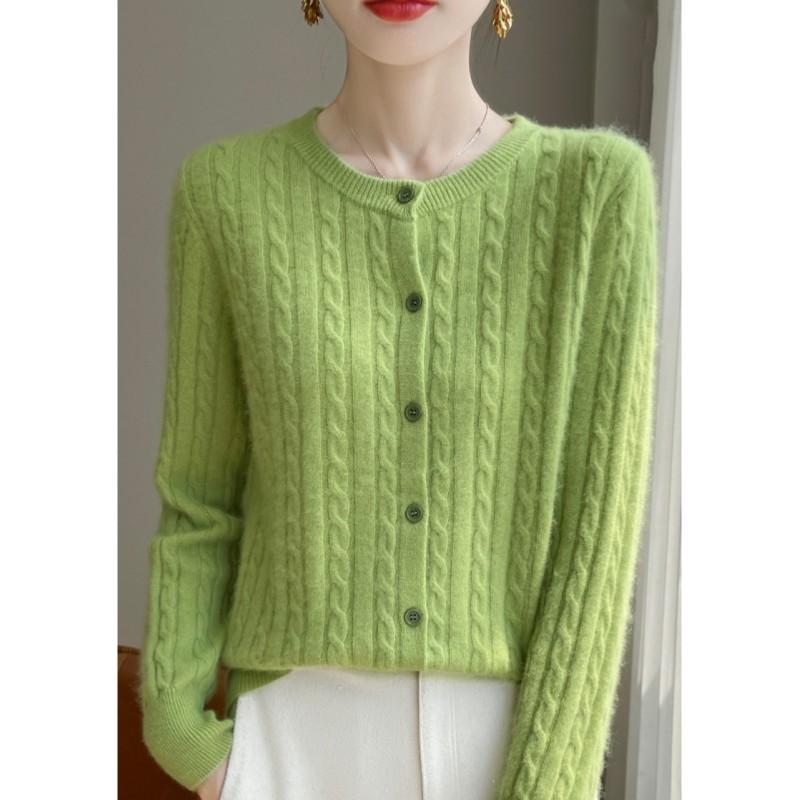 Cardigans Femme Automne Hiver Col O Pull Uni Printemps Manches Longues Tricot Simple Boutonnage Hauts Doux