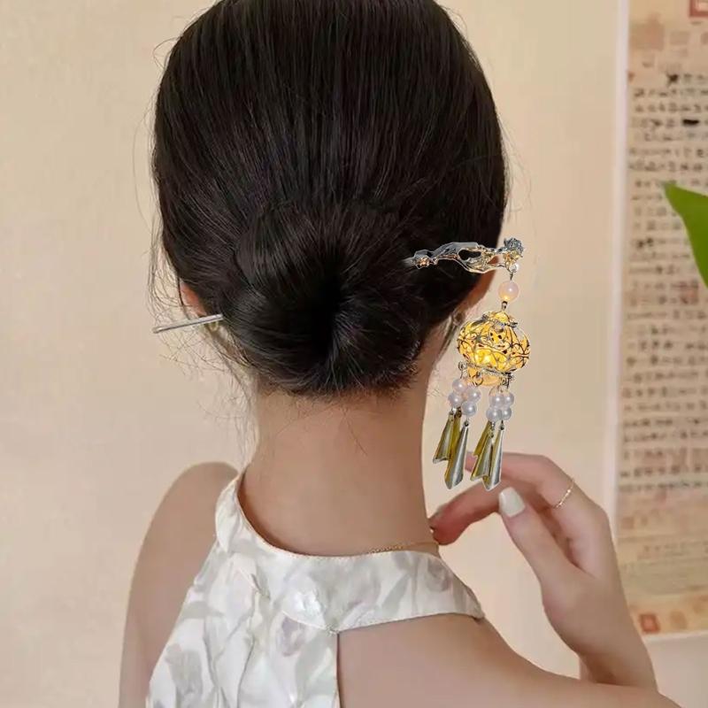 Elegant Hairpin With LED Light Ancient Chinese Style Hair Stick Styling Accessory For Women Traditional Hairstyles