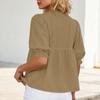 Womens Tops Half Puff Sleeve Shirts Cotton Ruffled Blouses Summer Button Up Blouses