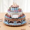 Wooden Mechanical Rotating Birthday Cake Music Box Craft Set Easy Assembly No Tool Required Musical Ornament Gifting