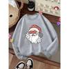 Kids Crewneck Sweatshirt, Creative Cartoon Santa Claus Print, Casual Tops for Fall & Winter