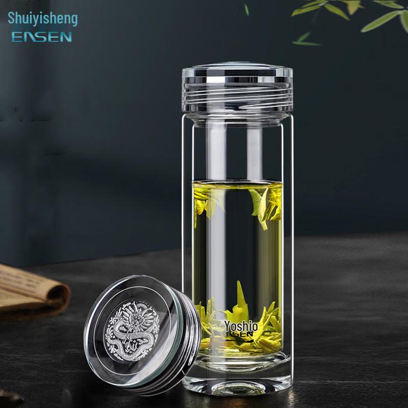 Shuiyisheng Double-Layer Borosilicate Glass Tea Infuser Bottle