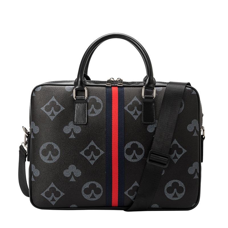 New Classic Print Portable Business Briefcase Large Capacity Computer File Bag Unisex Messenger Bag