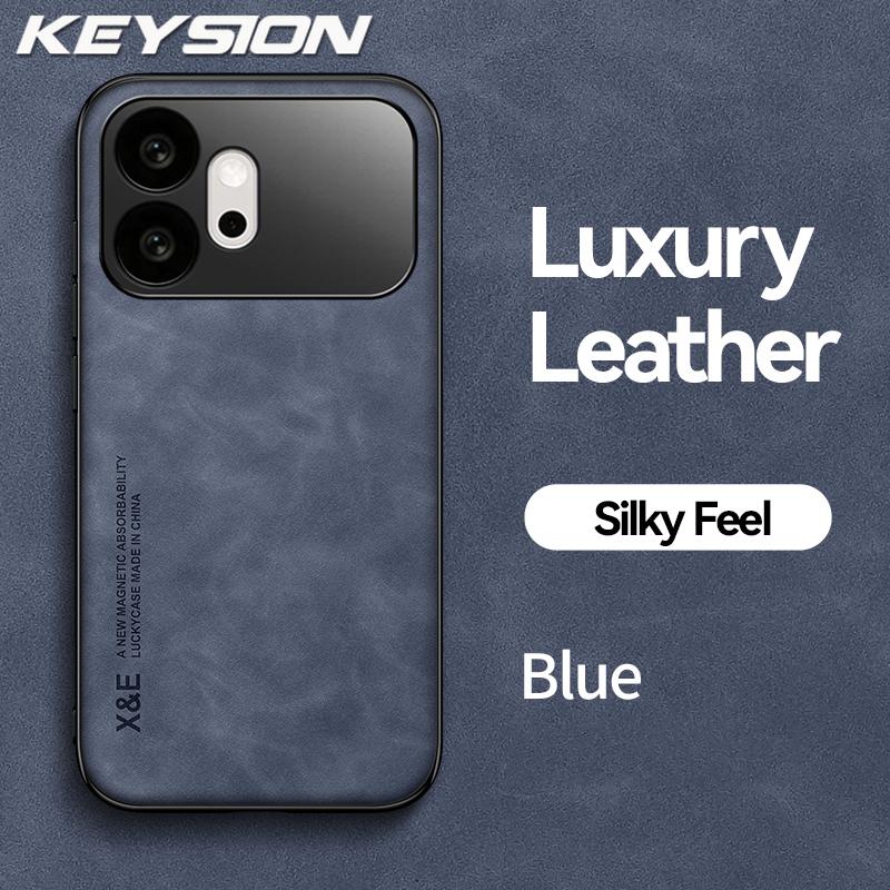 KEYSION Luxus Retro PU-Leder Handyhülle für HONOR 600 Pro 5G Silikon+PC Stoßfeste Handy-Rückabdeckung für Huawei Honor 600 5G
