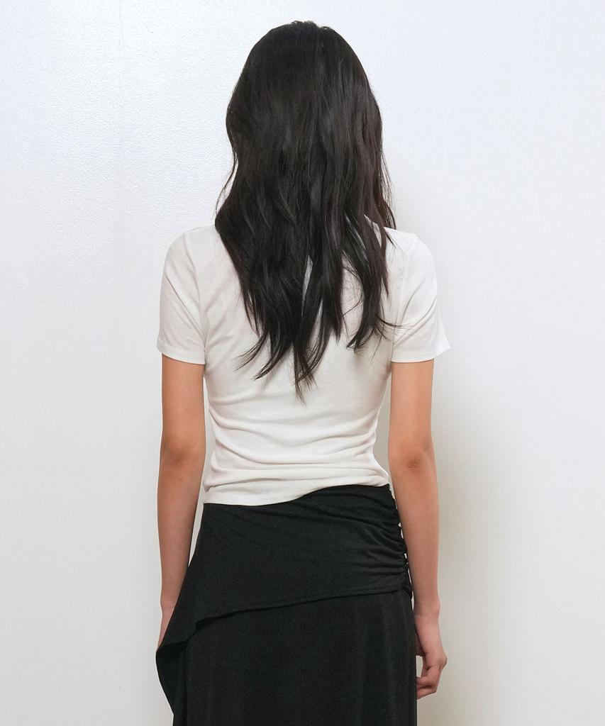 GENERALIDEA Acetate Twist Short Sleeve T-Shirt [White] / Gf2Lts520