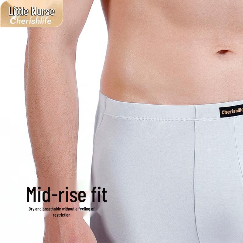 Men's Cotton Mid-waist Boxer Briefs