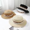Summer French Flat-top Straw Hat Women's Lace Wide Along the Seaside Vacation Sunshade Sun Protection Photo Versatile Sun Hat
