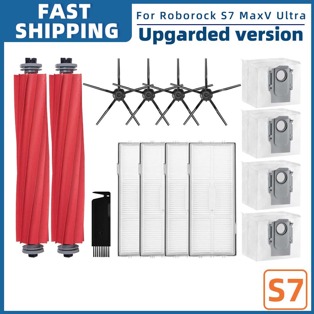 Compatible For ( Roborock S7 Max V Ultra, S7 Max V Plus, S7 Pro Ultra, G10S Pro ) Roller Side Brush Filter Mop Dust Bag Part