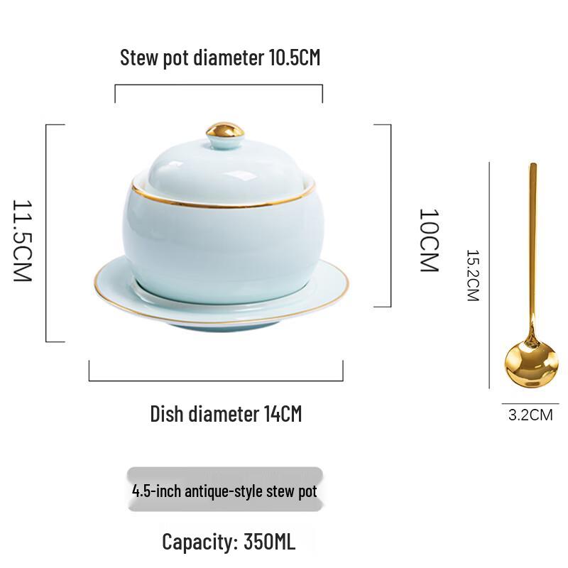 Chinese Style Ceramic Double Boiler Stew Pot