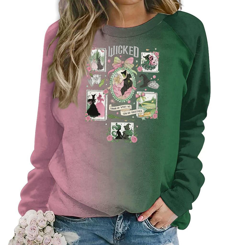 Women's Fashion Casual Long Sleeve Loose Printed Sweatshirt Top