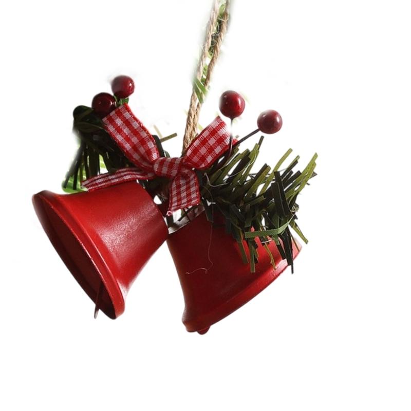 Christmas Bells Ornament Rustproof Metal Bells Hanging Decoration for Christmas Tree Door Mantel Home Party Decoration
