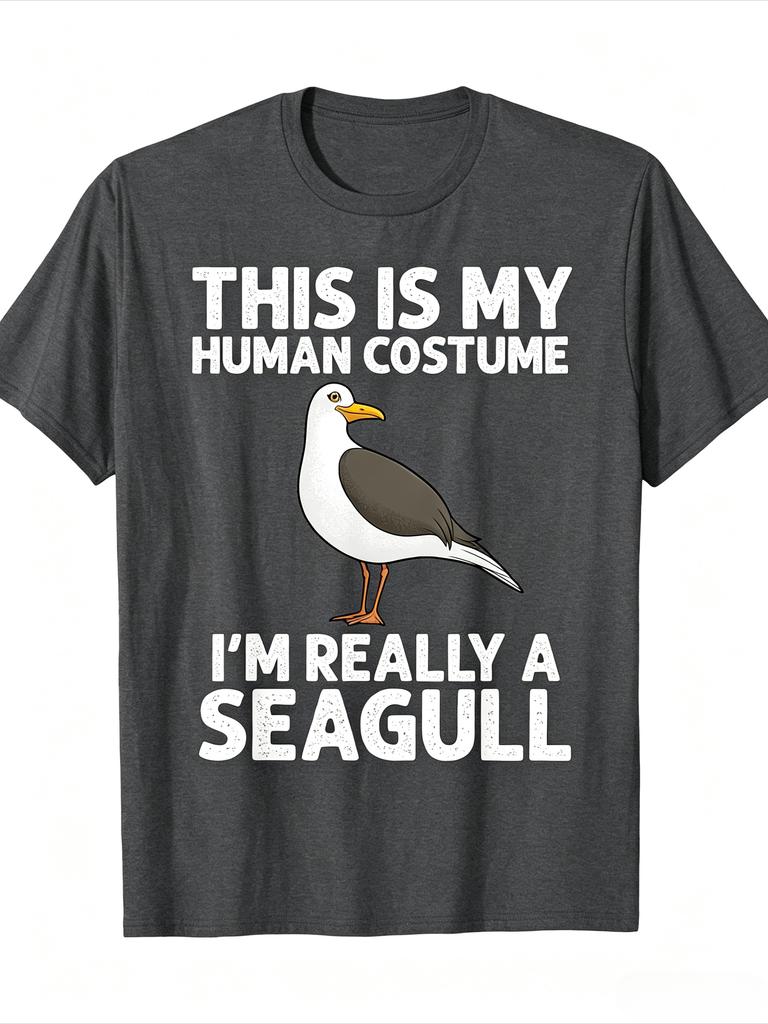 Unisexs Funny This Is My Huunisex Costume Seagull Print Tshirt Unisex Seagull Bird Lover Humor Graphic Casual Streetwear Tops