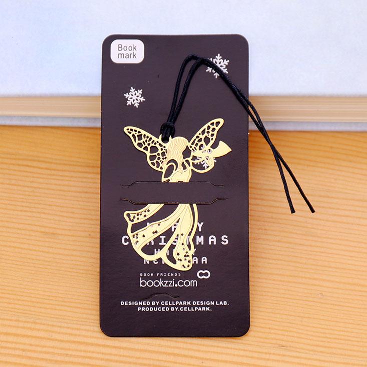 1 Pcs Cartoon Art Exquisite Series Metal Bookmarks Gold Plated Bookmark Key Feather Angel Stationery Office School Supplies