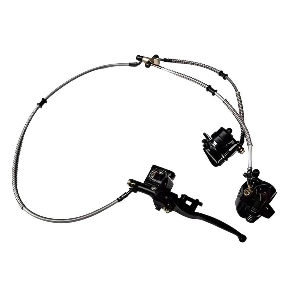 Metal Front Twin Brake Caliper Master Cylinder Kit for Go Kart Golf Cart UTV 4 Wheeler Easy Install