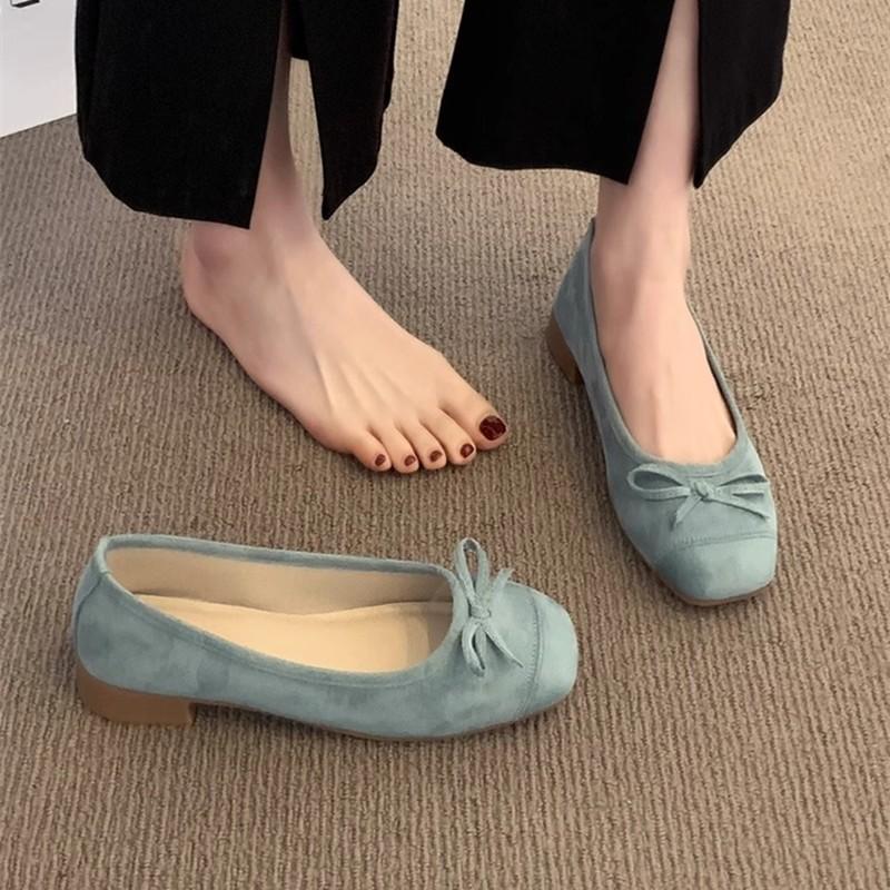 

Thick heel with skirt temperament single shoes women s shoes 2025 spring, summer and autumn new French blue bow light mouth ladyshoes 40 синий