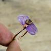 Star Amethyst Ring Electroformed Copper Ring Adjustable Rings Green Tourmaline Rough Gemstone Jewelry Handmade Ring Copper Jewelry For Gifts
