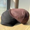 Neue einfache japanische Forward-Kappe für Damen, vielseitiges Vintage-Barett, das das Gesicht kleiner erscheinen lässt, nach hinten getragen, künstlerischer Hut für große