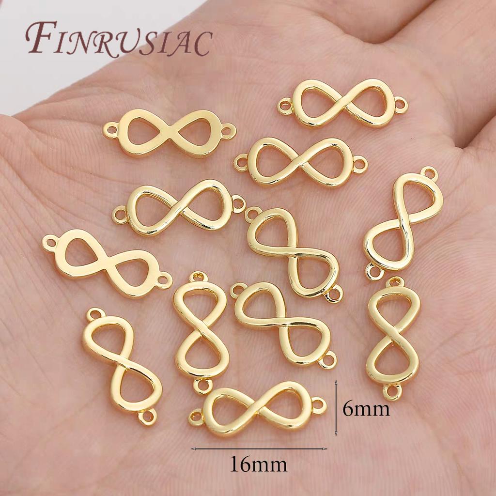18K Gold Plated Connectors For Jewelry,Brass 8 Shape Connectors For Bracelets Making Accessories,DIY Necklaces Findings