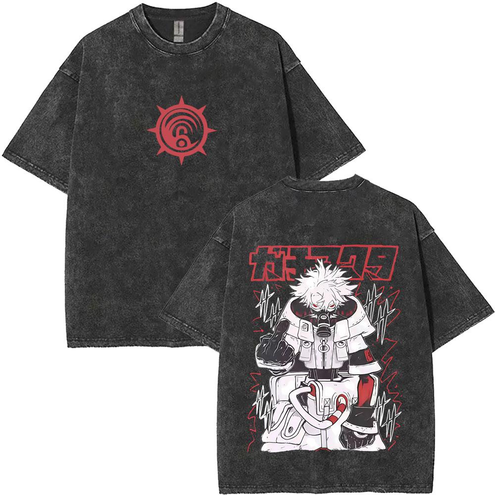 Anime Gachiakuta Riyo Vintage Washed T Shirts Men Women Manga Retro Oversized Short Sleeve Tshirt Male Fashion Trend Streetwear