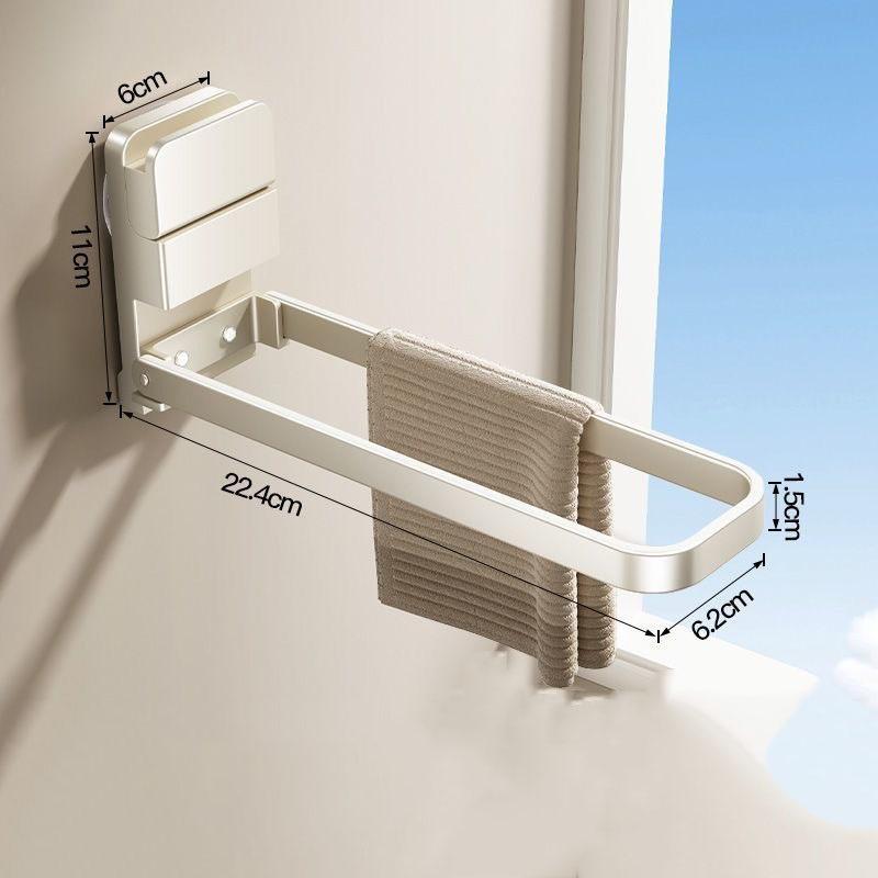 Foldable Towel Rack with a Suction Cup Bathroom Towel Holder No-Drill Towel Rack Towel Bar Self-Adhesive Bathroom Towel Rail