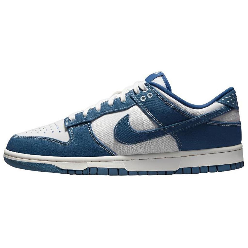 Nike Dunk Slip Resistant, Abrasion Resistant, Lightweight Low top Skateboard Shoes Men's Black White Blue DV0834-101(Team57-)