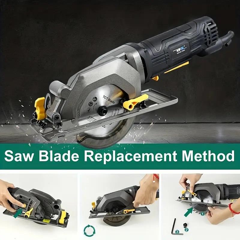 NEWONE Mini Circular Saw, 600W 3500RPM Corded Circular Saw, Compact Saw with Blade for Wood/Plastic Pipe Cutting