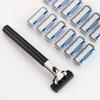 12-Blade Manual Razor For Men Six-Layer Replaceable Heads Old-Style Stainless Steel Blades Do Not Hurt The Skin Easy To Carry