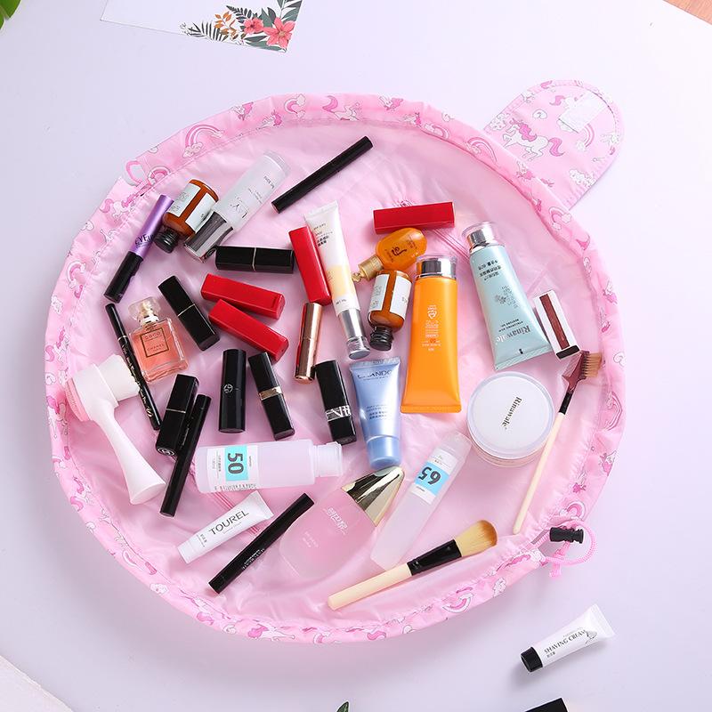 Korean Big Drawstring Capacity Cosmetic Bag Makeup Bag Waterproof Toiletries Storage Bags Travel Kit Ladies Beauty Bag Organizer