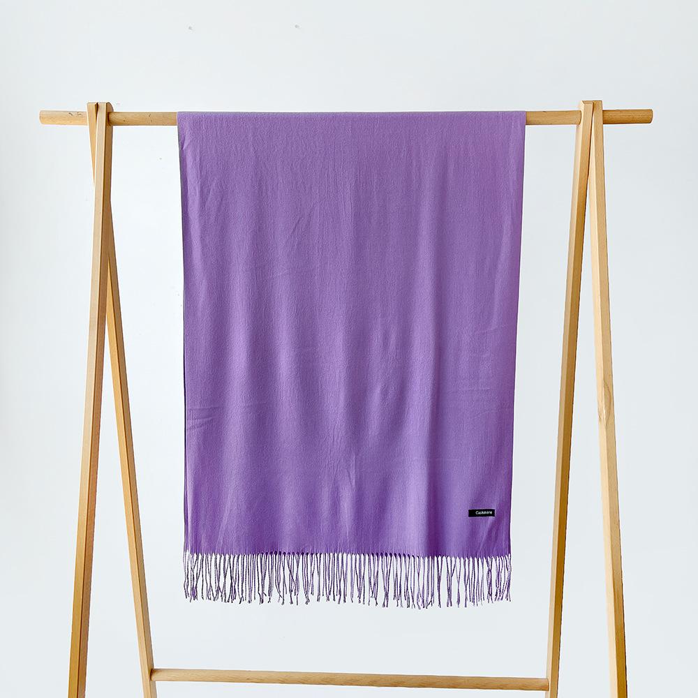 Autumn and winter scarf women's monochrome sheep sticky imitation cashmere scarf warm shawl versatile fringed scarf shawl