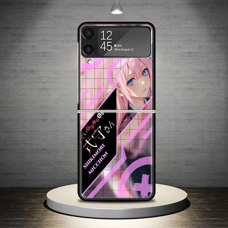 Cute Anime Waifu Art Design Phone Case For Samsung Galaxy Z Flip 7 6 5 4 3 5G Shockproof Cover Z Flip7 Flip6 ZFlip5 Flip3 Flip4