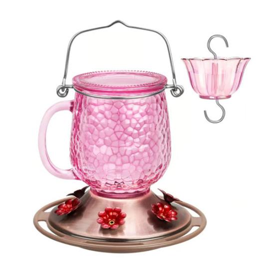 

Hummingbird Feeder 16 Oz Hanging Bird Feeder with Ant Moat 6 Bee-Proof Feeding Ports 360-Degree Perch Outdoor Hummingbird Feeder for Garden Backyard