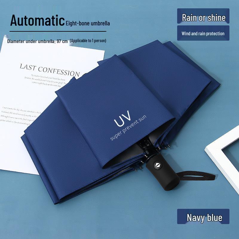 UV Protection Sun & Rain Foldable Umbrella with Black Coating for Students