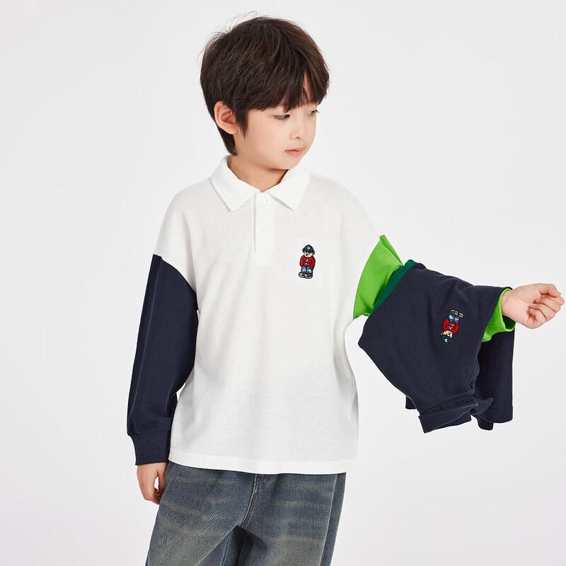 Boys' Vibrant Color Block Long Sleeve Polo T-Shirt