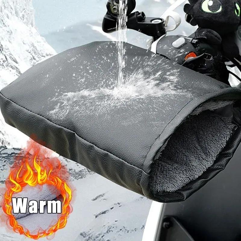 Motorcycle Scooter Thick Warm Handlebar Muff Grip Handle Bar Muff Rainproof Riding Protective Winter Warmer Thermal Cover Gloves
