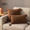 Federe per Cuscini Stile Moderno Rustico Colore Maillard, Federa per Cuscino, Copricuscino da Lancio Mid Century a Strisce o Bianco Minimalista con Motivo Cavallo Marrone, Custodia Decorativa