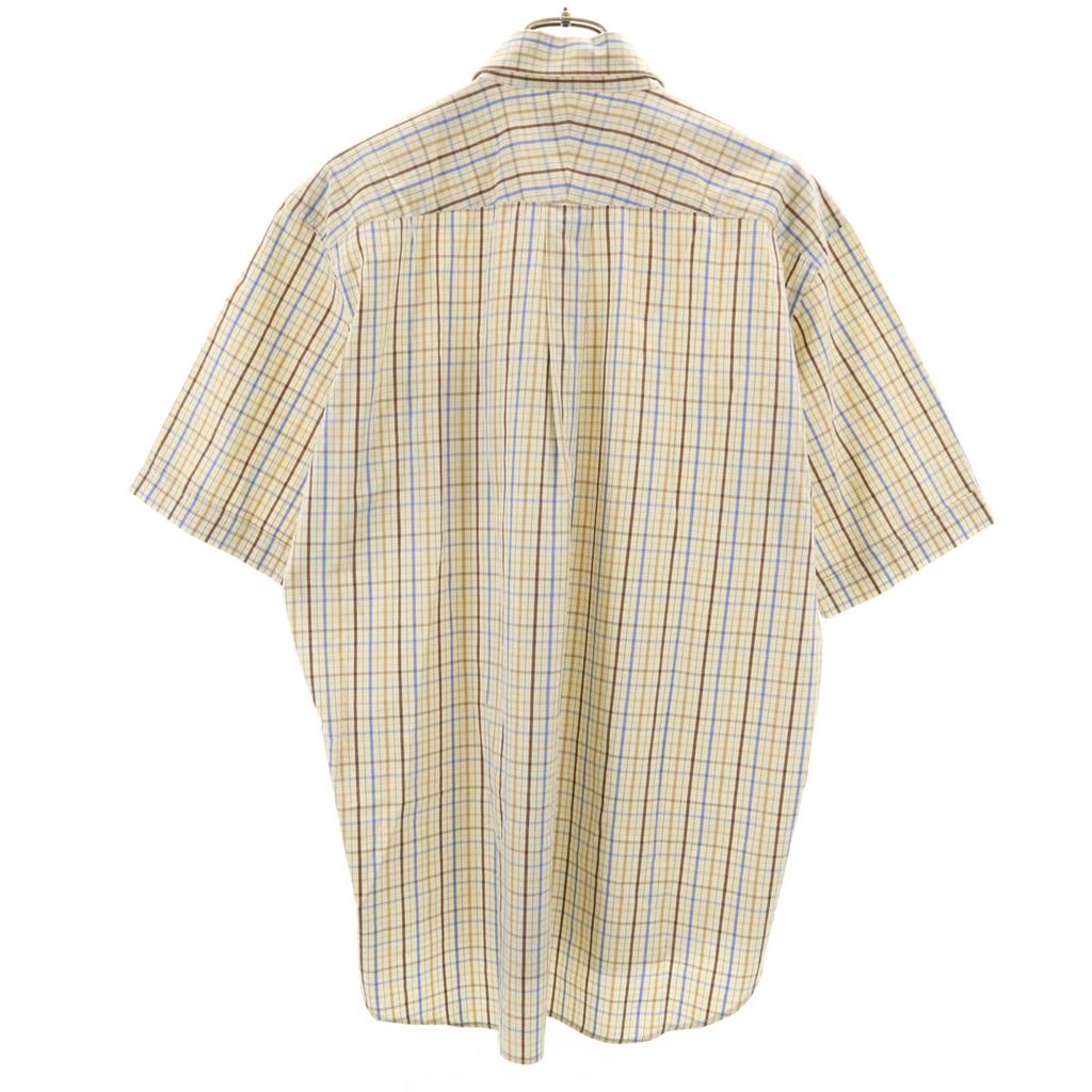Dunhill check Short sleeve Button down shirt L Yellow Men's Used
