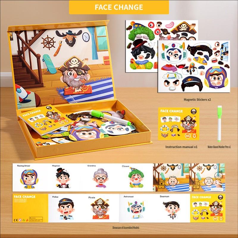 Children s Multifunctional Magnetic Puzzle Early Education Figure Animal Dress-up Theme Puzzle Matching Toy