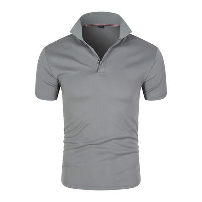Summer Top Men's Polo Shirt Polyester/Spandex Men Polos High-end Spandex Business Casual Lapel Short Sleeve Men Polos