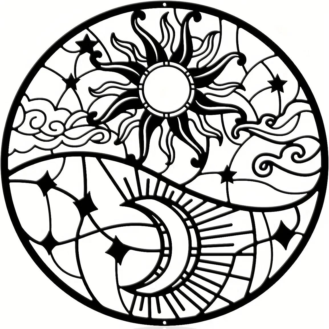 

Металлический декор для стен «Солнце», дизайн «Железная туманность», уникальный домашний настенный декор и скульптура, стильный металлический знак для декора спальни и кухни светло-серый