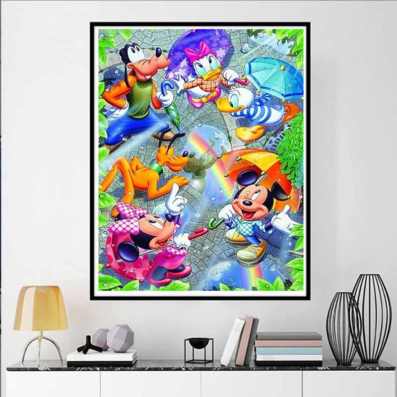 Disney Diamond Painting Mickey and Friends Illustration 5D Diamond Painting Art Embroidery Cross Stitch Room Decoration