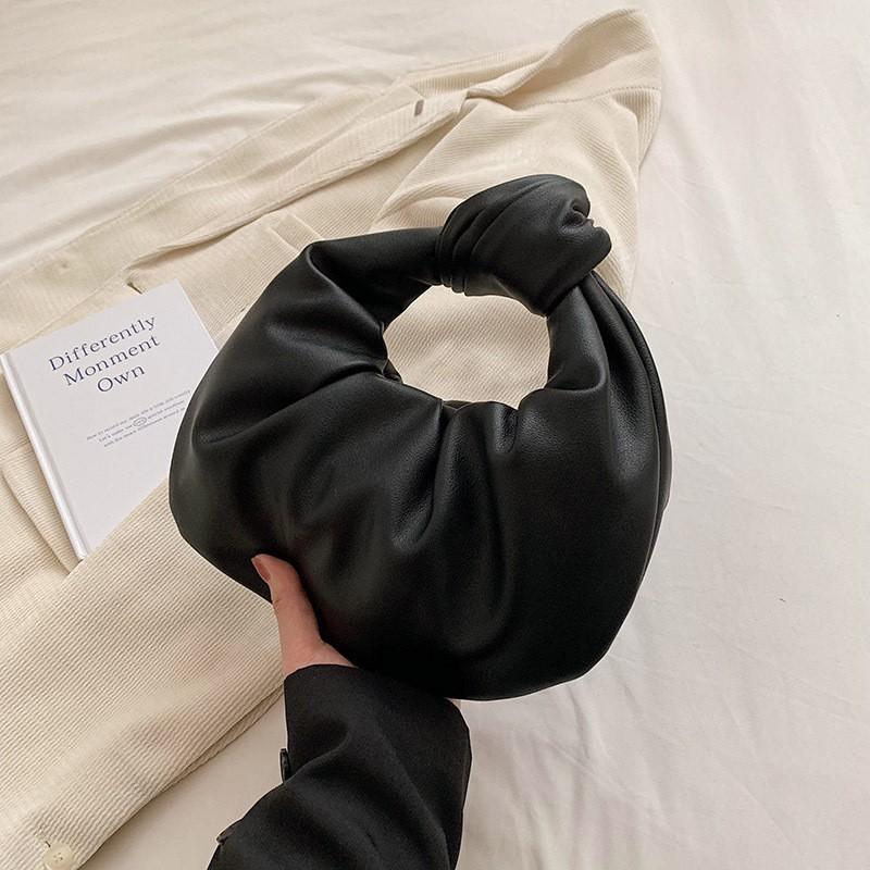 High-texture Small Bag Women 23 Internet Celebrity Fashionable Knotted Hand Korean Style Pleated Cloud