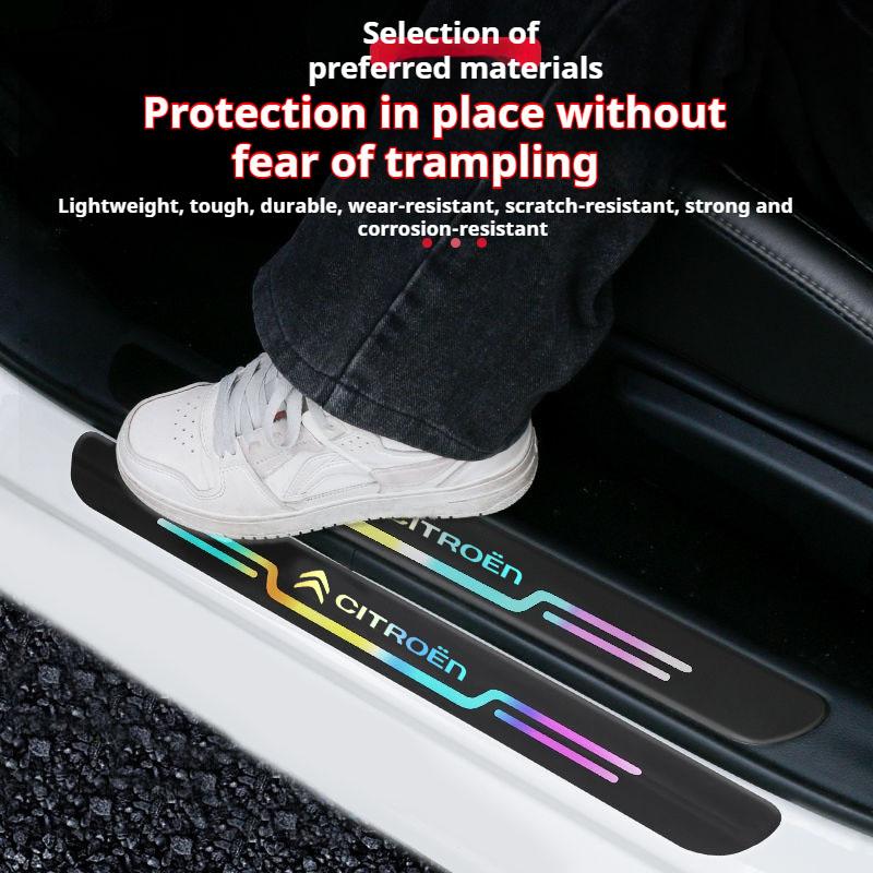 Auto Laser Einstiegsleiste Kratzschutz Aufkleber Auto Türschwellenleiste Für Citroen C4 C3 C5 Aircross C1 Berlingo C-Elysee C4-Picasso