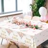 Avezano 3 Pcs Rose Gold Party Decorations Pink Floral Happy Birthday Tablecloths for Girls Women Birthday Party Supplies 108 x 54 Inch