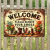 Vintage Metal Sign Remove Shoes 20x30cm Entryway Door Decor